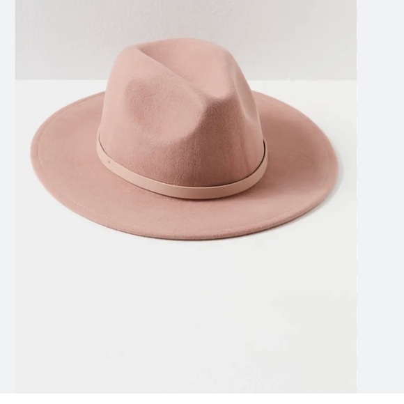 NWOT HOST PICK 🎉🎉Free People Wythe Leather Band Felt Hat - COLOR  Dusty Pink - Picture 4 of 5